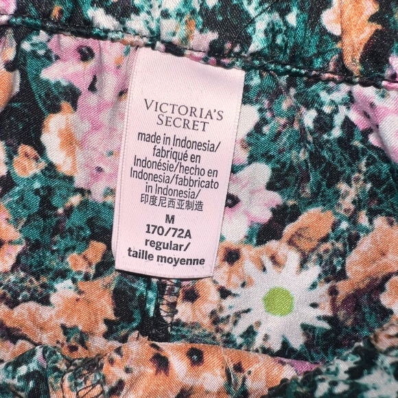 EUC Victoria’s Secret Floral Matching Long Pajama Pants Set Size Medium Regular - Picture 12 of 13